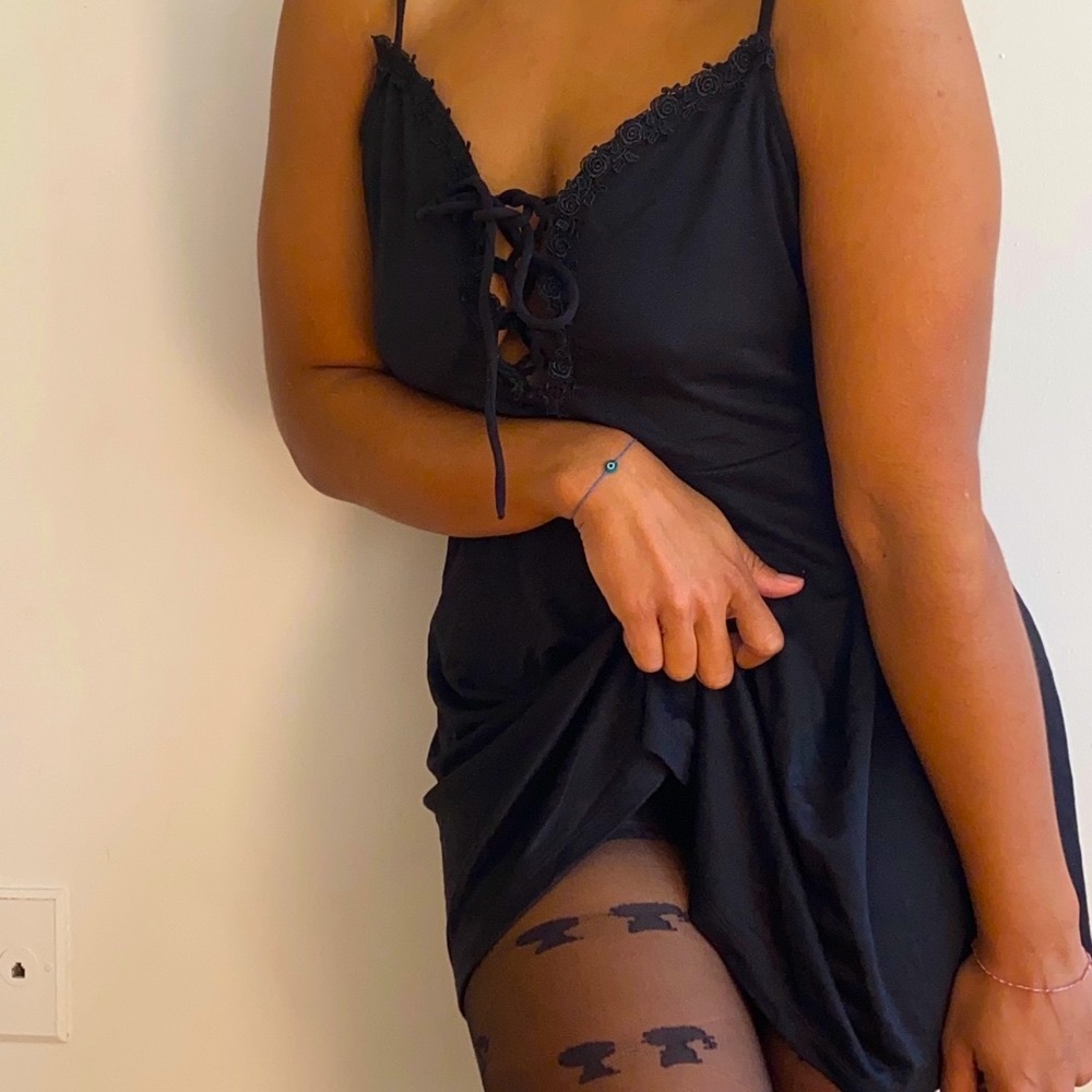 Black strap stretch dress